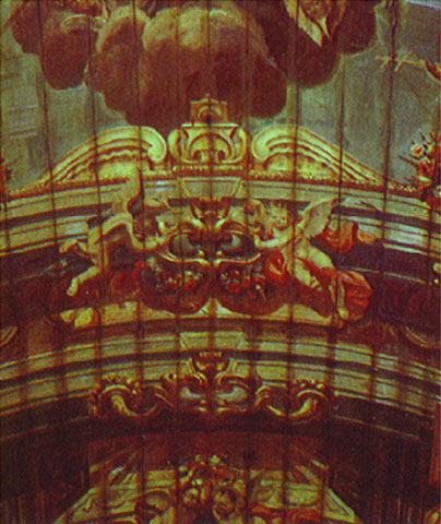 Elementos ornamentais e anjos (detalhe - forro da nave)