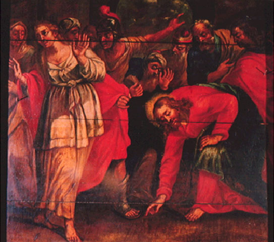 Cristo e a mulher adúltera (painel lateral da capela-mor)