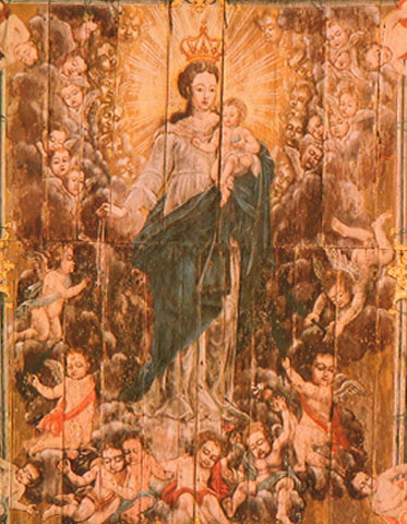 Nossa Senhora do Rosário (detalhe 1 - forro da nave da capela-mor - medalhão central)