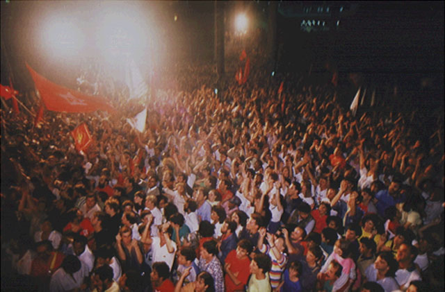 Comemoração da vitória de Luíza Erundina,1989