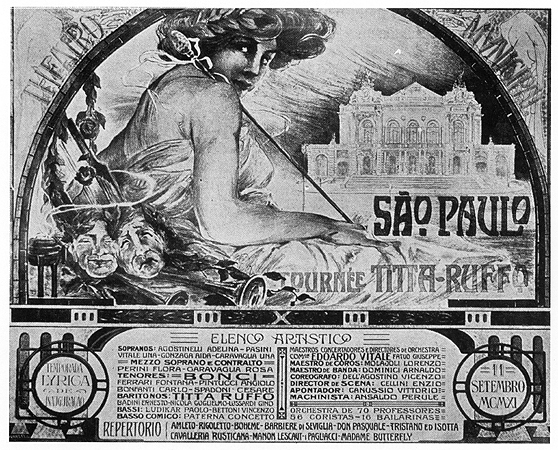 Cartaz da abertura da temporada do Teatro Municipal de São Paulo, 1911
